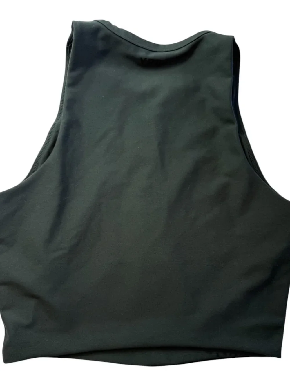 Your Personal Best Crop Top Sports Bra Henley Buttons at Front High Neck Black M